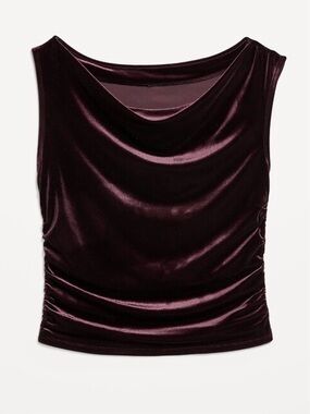 NWT Purple Velvet Ruched Top - Old Navy - Size Small